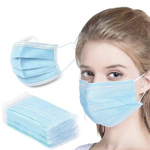 Sliceter Nose Mask-3 Ply Disposable Mouth Masks 10 Pcs - Non-Woven Fabric 17.5x9.5cm Light Blue, Breathable Comfort, Effective Filtration, Secure Fit
