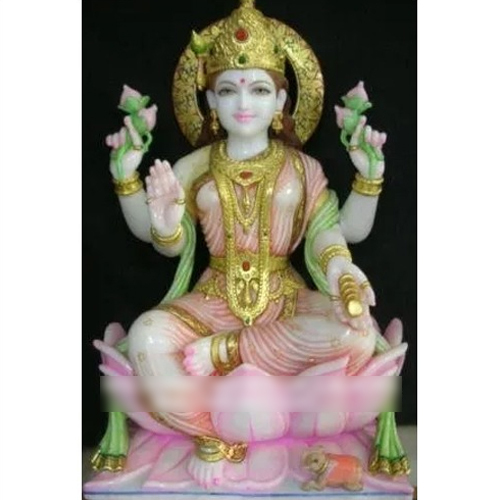 Marble Lord Laxmi Statue - Finishing: Polishing