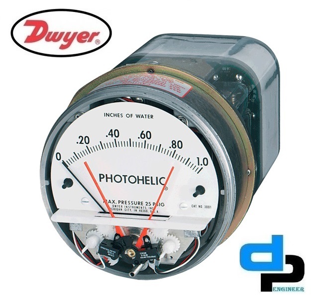 Dwyer A3000-15kpa Photohelic Pressure Switch Gauge Accuracy: A 2% Of Fs At 70a F (21.1a C) %