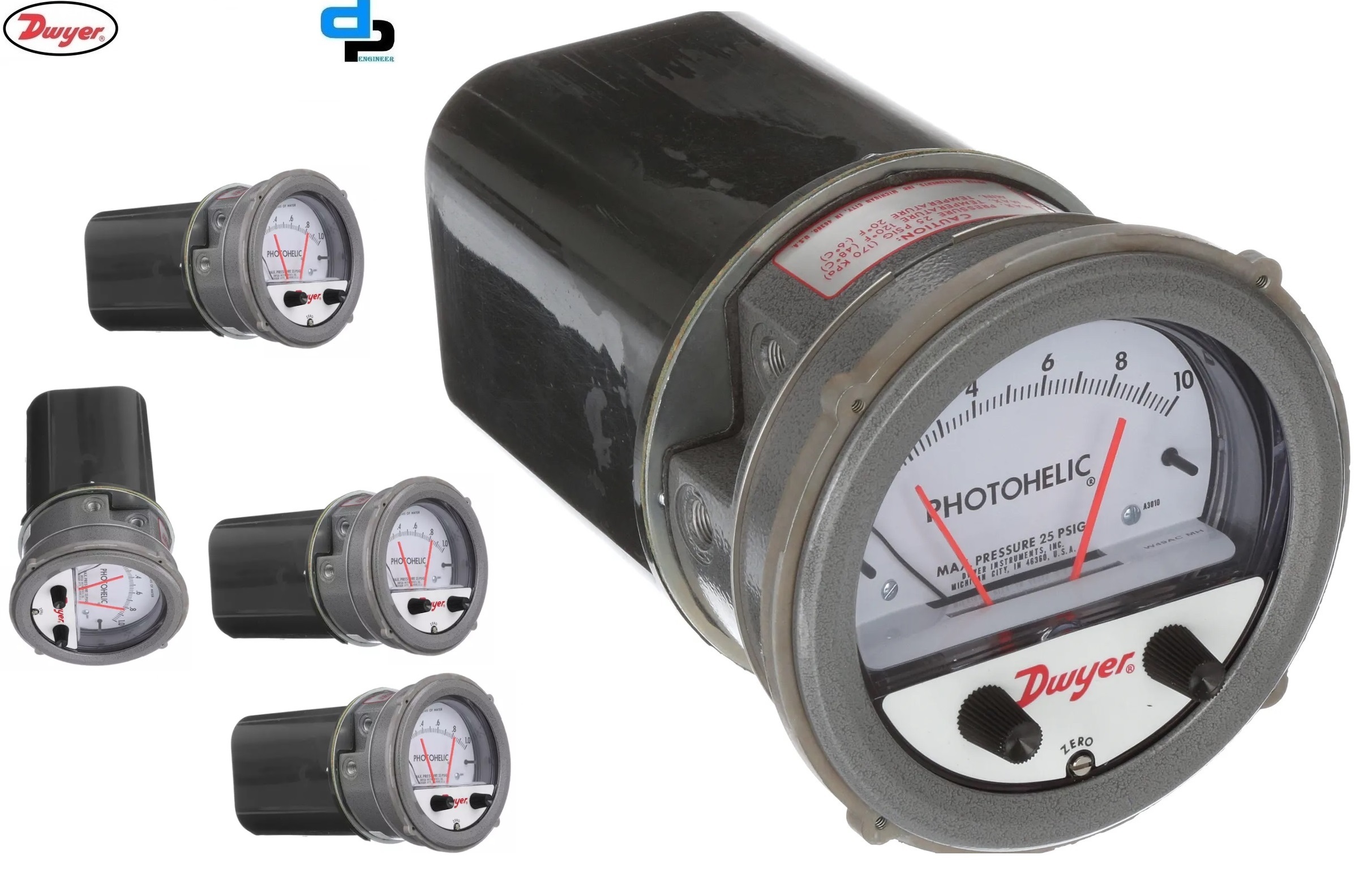 Dwyer A3000-15kpa Photohelic Pressure Switch Gauge Accuracy: A 2% Of Fs At 70a F (21.1a C) %