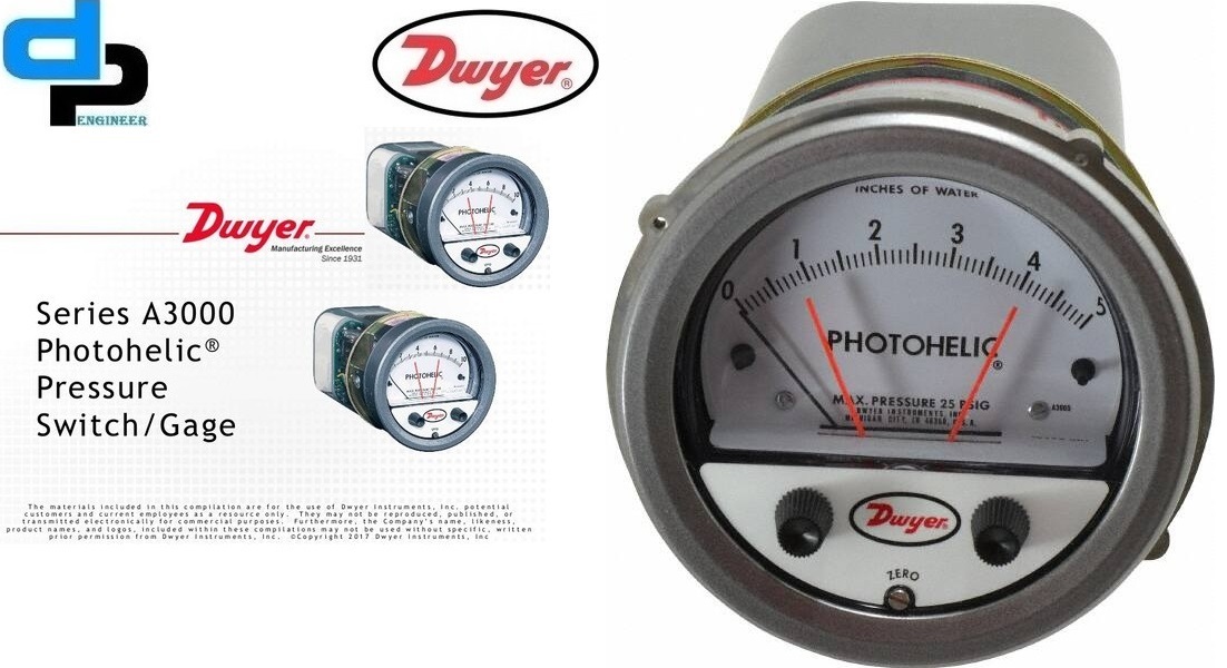 Dwyer A3000-125pa Photohelic Pressure Switch Gauge Accuracy: A 2% Of Fs At 70a F (21.1a C).a 3% On -0 And A 4% On -00 Models %