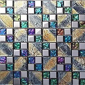 Glass Mosaic Tile - 12x12 Inches, 4mm Thick Glossy Finish | Ideal For Wall Frames And Stone Cladding