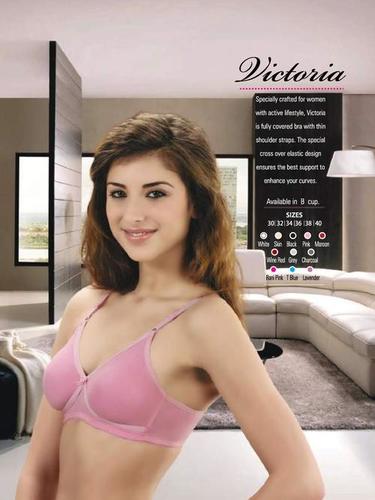 VICTORIA BRA - Cotton Fabric in Sizes 30-40 | Available in White, Skin, Black, Pink, Maroon, Wine Red, Grey, and Charcoal, Plain Pattern