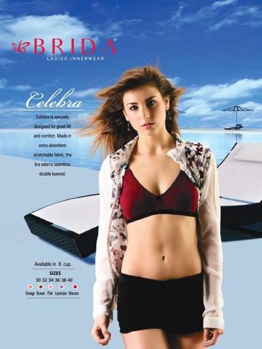 CHUDIDHAR / T SHIRT BRA - Cotton, Sizes 30 to 40 | Colors: Orange, Brown, Pink, Lavender, Maroon, Plain Pattern for Women