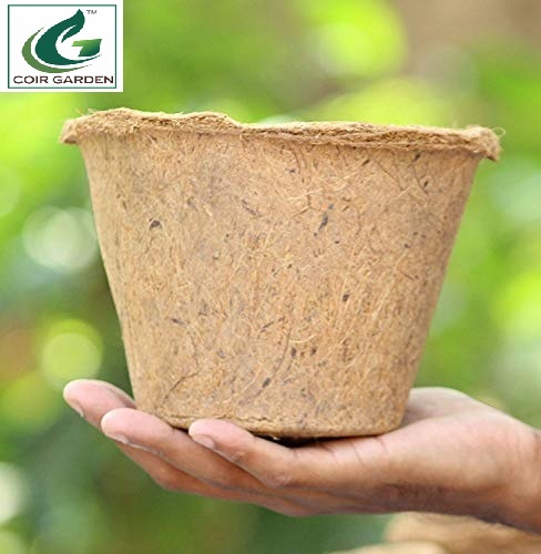 Coir Garden Coir Pot - Natural Coconut Fiber, Circular Design, Light Brown Color | Eco-friendly, Biodegradable, Air Pruning For Smooth Transplanting
