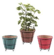 Coir Garden Coir Floor Basket - Coco Fiber, Large Capacity, Circular Shape | Stylish Home Decoration, Rustproof Steel Frame, Thick Coco Liner