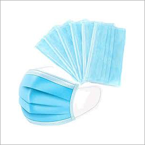3 Ply Face Mask - Non Woven Material, Sky Blue Color | Lightweight Design, Elasticized Loops, Reinforced Stitching, Disposable Use