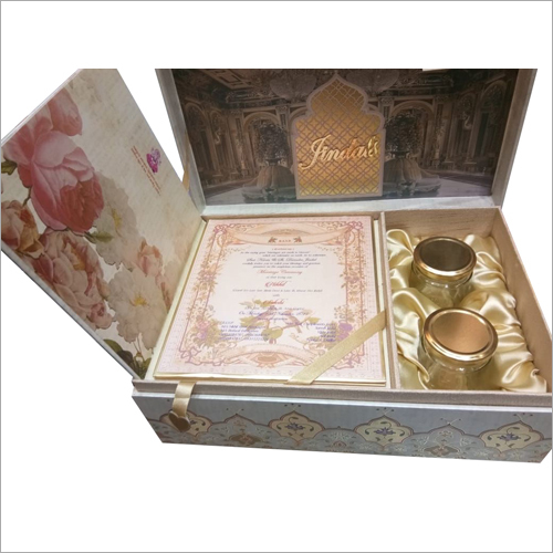 Designer Wedding Box - Cardboard, 12x10x5 Inches , Red Glossy Finish With Magnetic Closure And Customization Available