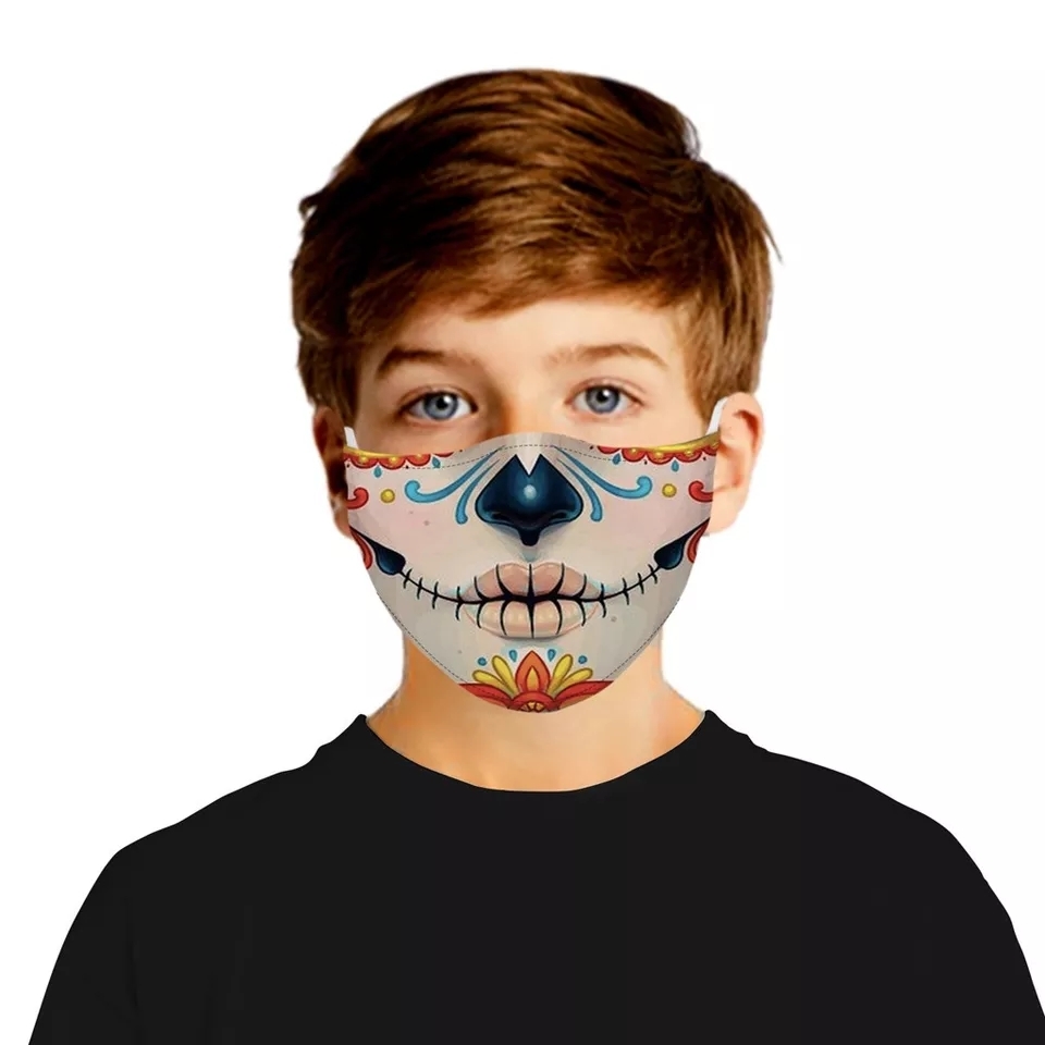 3d Face Mask - Polyester + Spandax, 22x13cm, Skin Color | Anti-pollution, Breathable, Reusable, Unisex, Filter Support, Comfort Fit