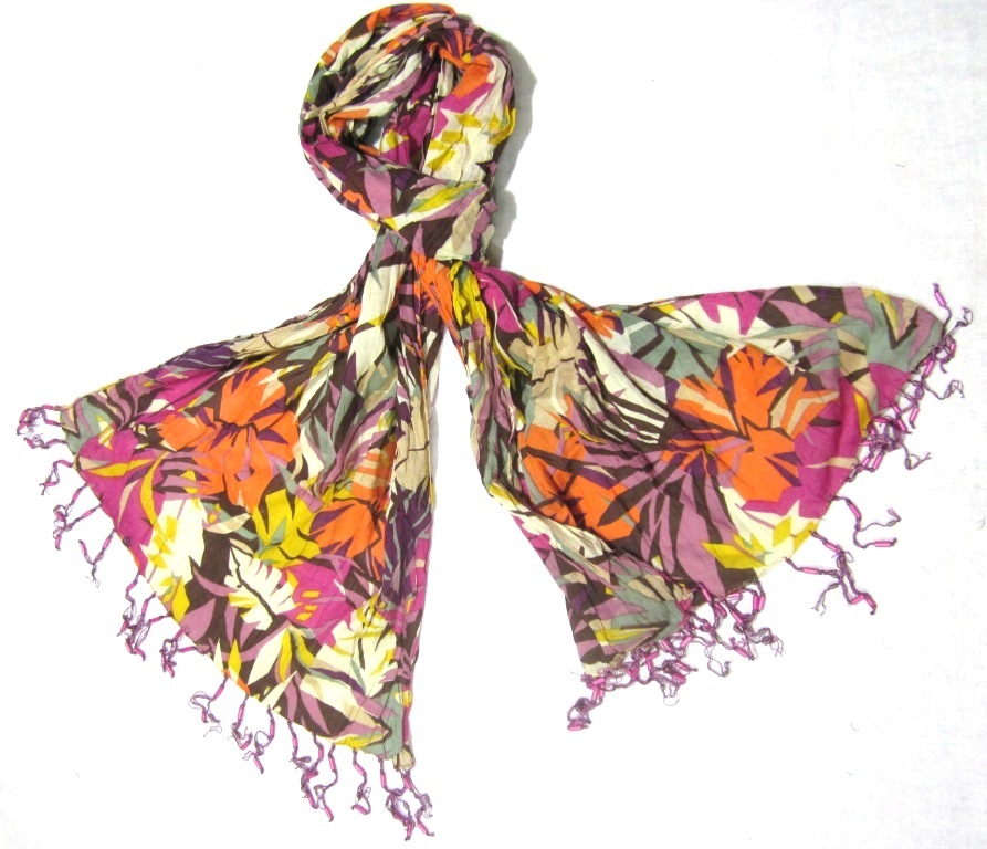 Printed Scarves - 100% Cotton, 52 X 180 Cm, Colors As Per Image | Lace Work, Custom Designs Welcome, Machine Made For Women