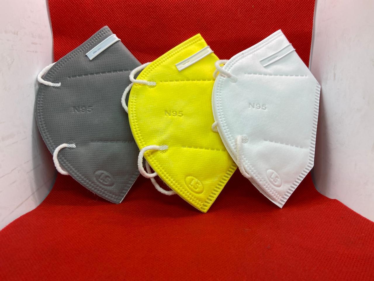 N95 Face Mask - Non Woven, Disposable, 3-layered Protection | Waterproof, Sterilized, Available In White, Grey, Yellow