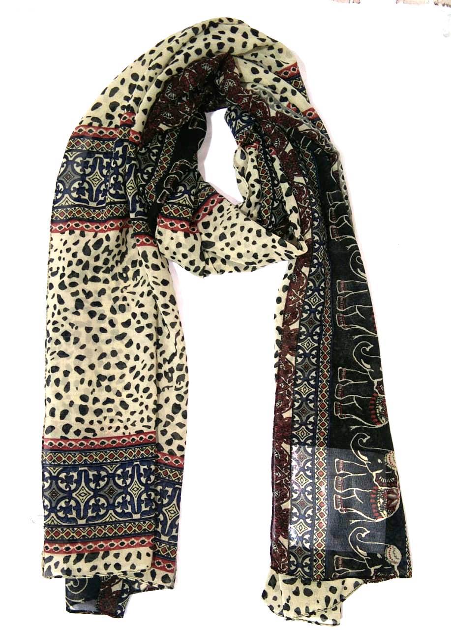 Printed Scarves - Color: Multicolor