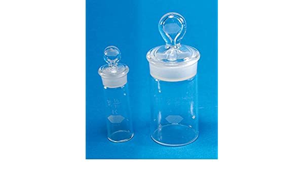 Borosilicate Glass Weighing Bottles - 5ml To 90ml Capacity, Transparent Color | Ideal For Chemical & Pharma Laboratories With Interchangeable Stopper