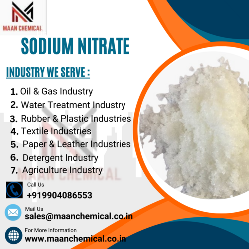 Crystak Sodium Nitrate - 99% Purity, Powder Form | Industrial Grade, Applications in Fertilizers, Food Preservation, and Chemical Manufacturing