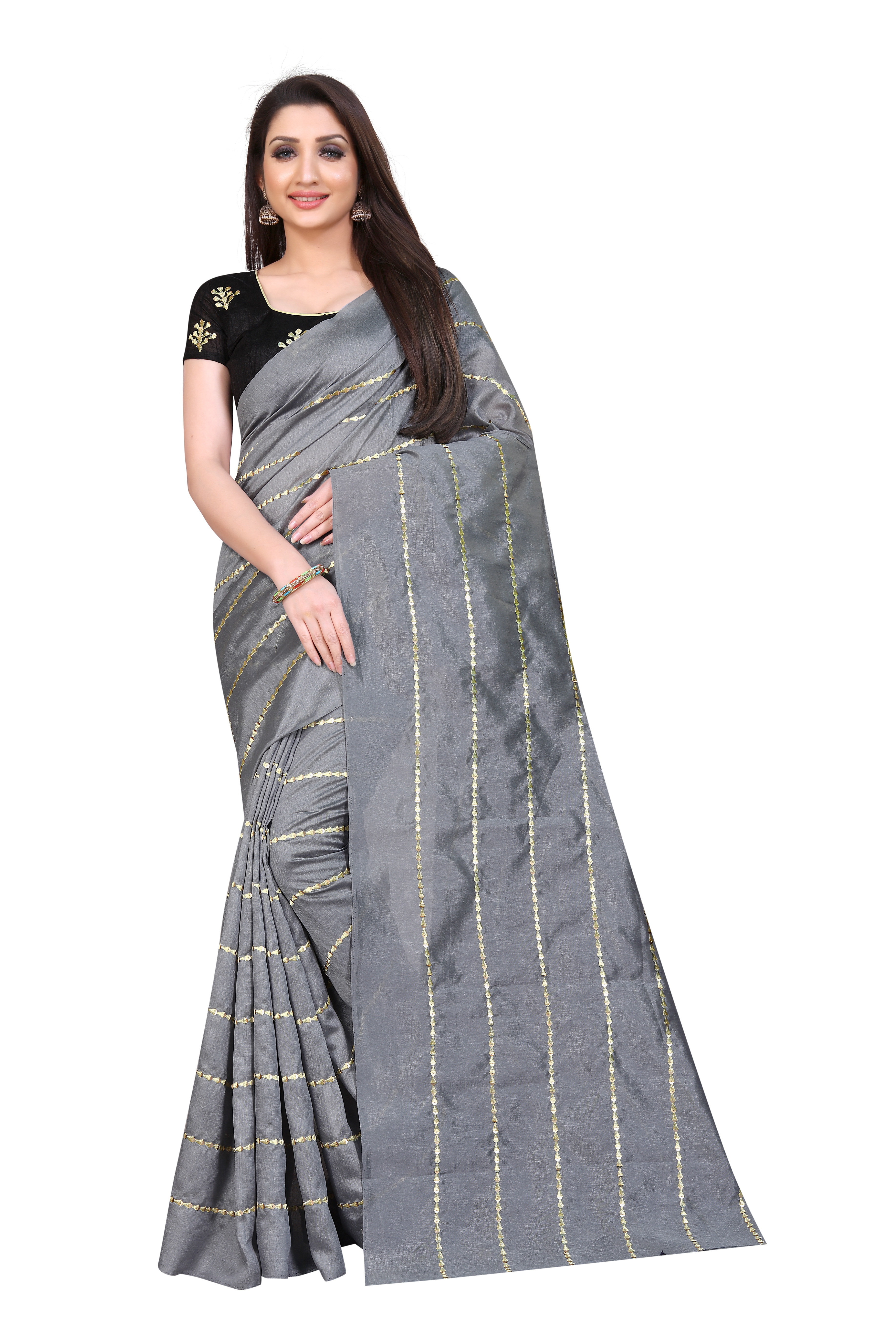 Designer Saree - Zoya Silk With Attached Blouse | Multi-color, Perfect For Party Wear, All Seasons