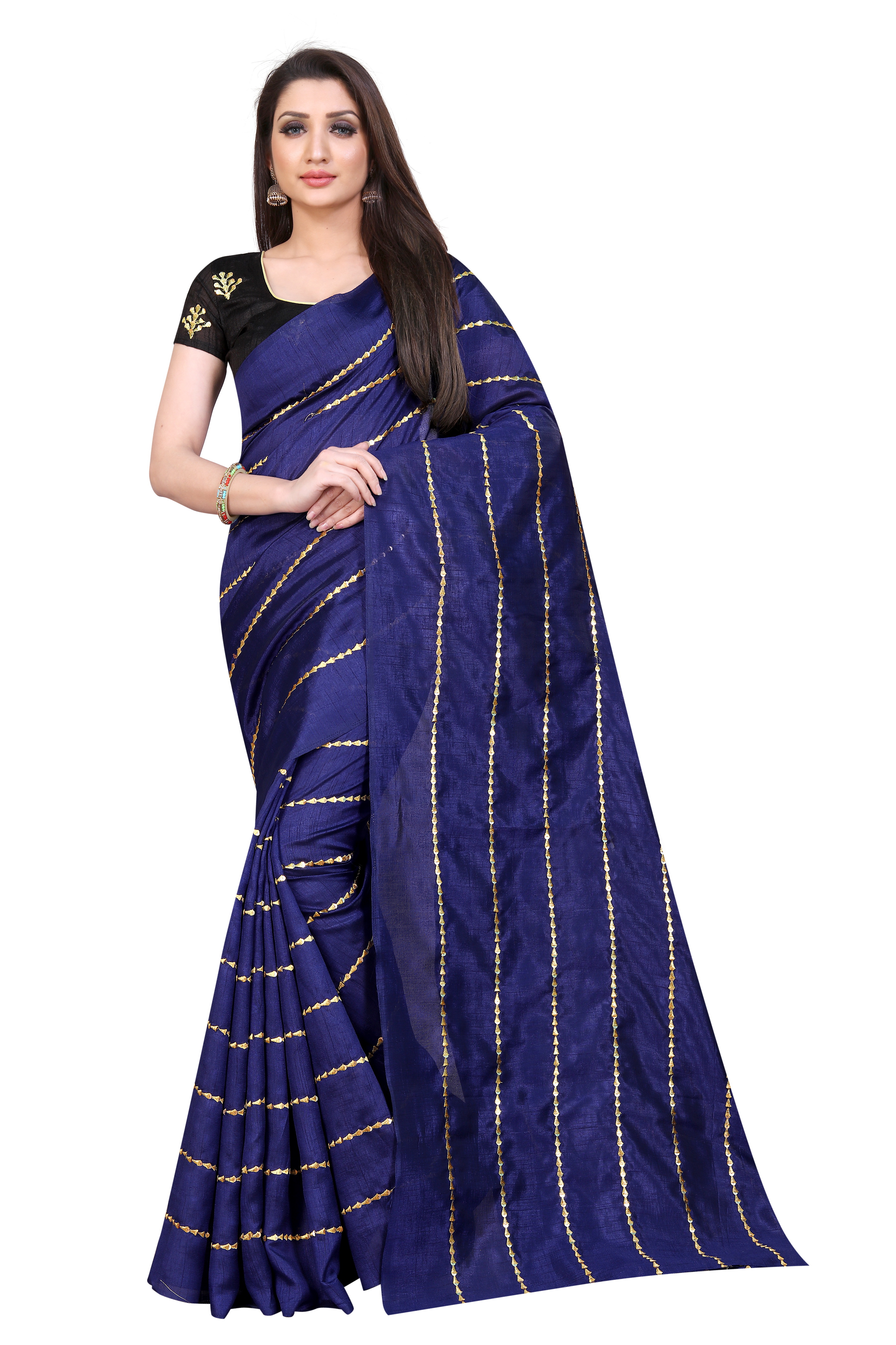 Designer Saree - Zoya Silk With Attached Blouse | Multi-color, Perfect For Party Wear, All Seasons