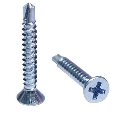 Self-Drilling Screw - Stainless Steel, CSK Philips, Silver Polished Finish | Efficient Fastening for Industrial Applications