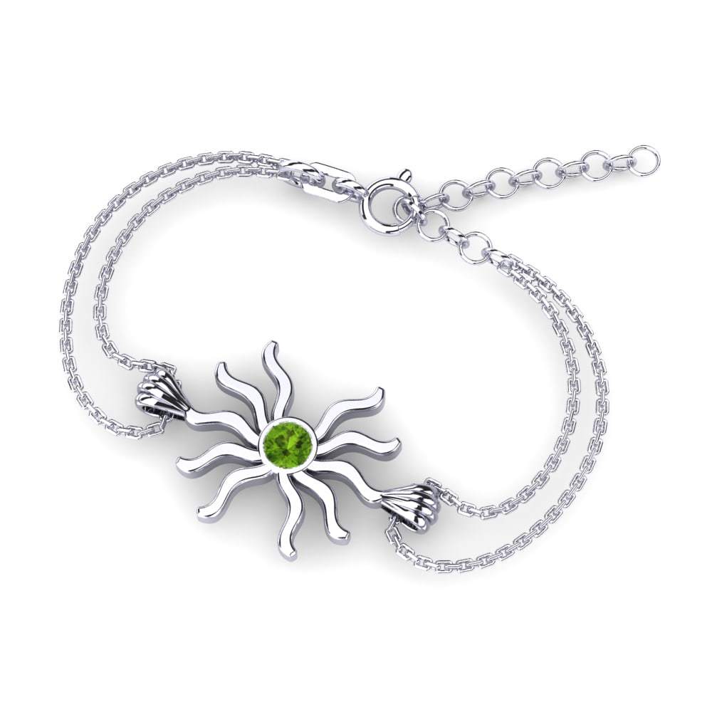 Gemstone Silver Bracelet - 925 Sterling Silver, All Us Sizes Available | Chain & Link Design, Nickel-free Rhodium Plating, Ideal For Anniversary, Engagement, And Gifts