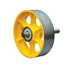Elevator Diverter Pulley - Cast Iron, Various Diameter Options, Multiple Grooves, Sealed Bearings, Painted Finish, Easy Installation