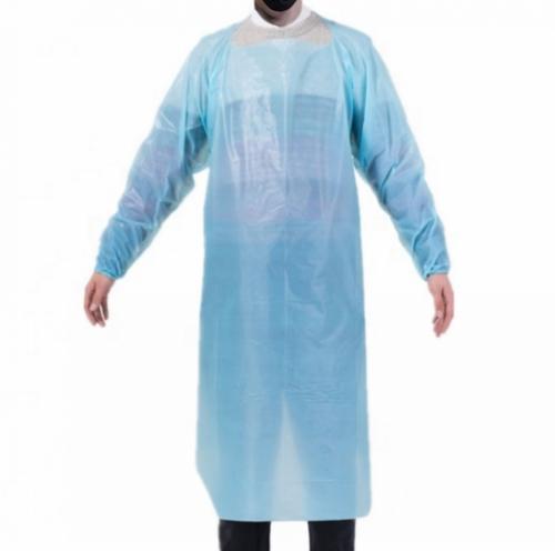 Blue Clear Cpe Isolation Gowns