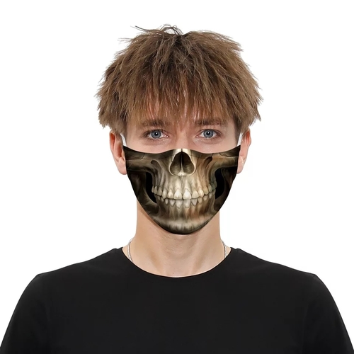 3D Face Mask - Polypropylene, Adult Size, Black | Adjustable Strap, Breathable, 3D Design, Reusable