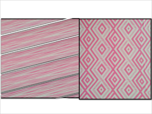 Organic Cotton Blend Knit Throw Blanket - 80x100 cms, Off White with Pink and Grey Trim Piping | Baby-Safe, Versatile for Home and Travel