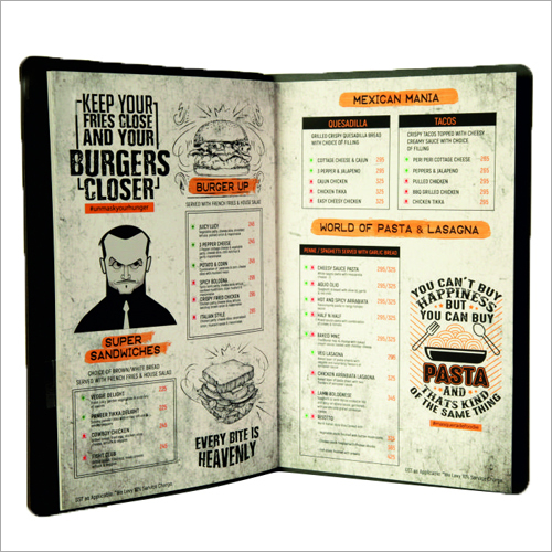 Wooden Restaurant Menu
