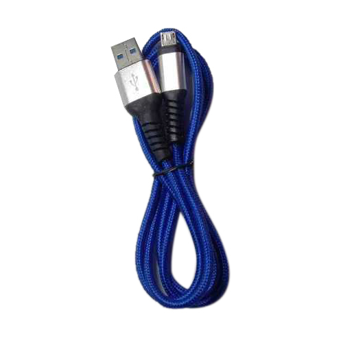 Cell Phone Cable - Micro USB, 1.2 MTR Length, Blue Color | Data Transfer & Charging, Flexible & Break Resistant, Various Lengths & Thicknesses