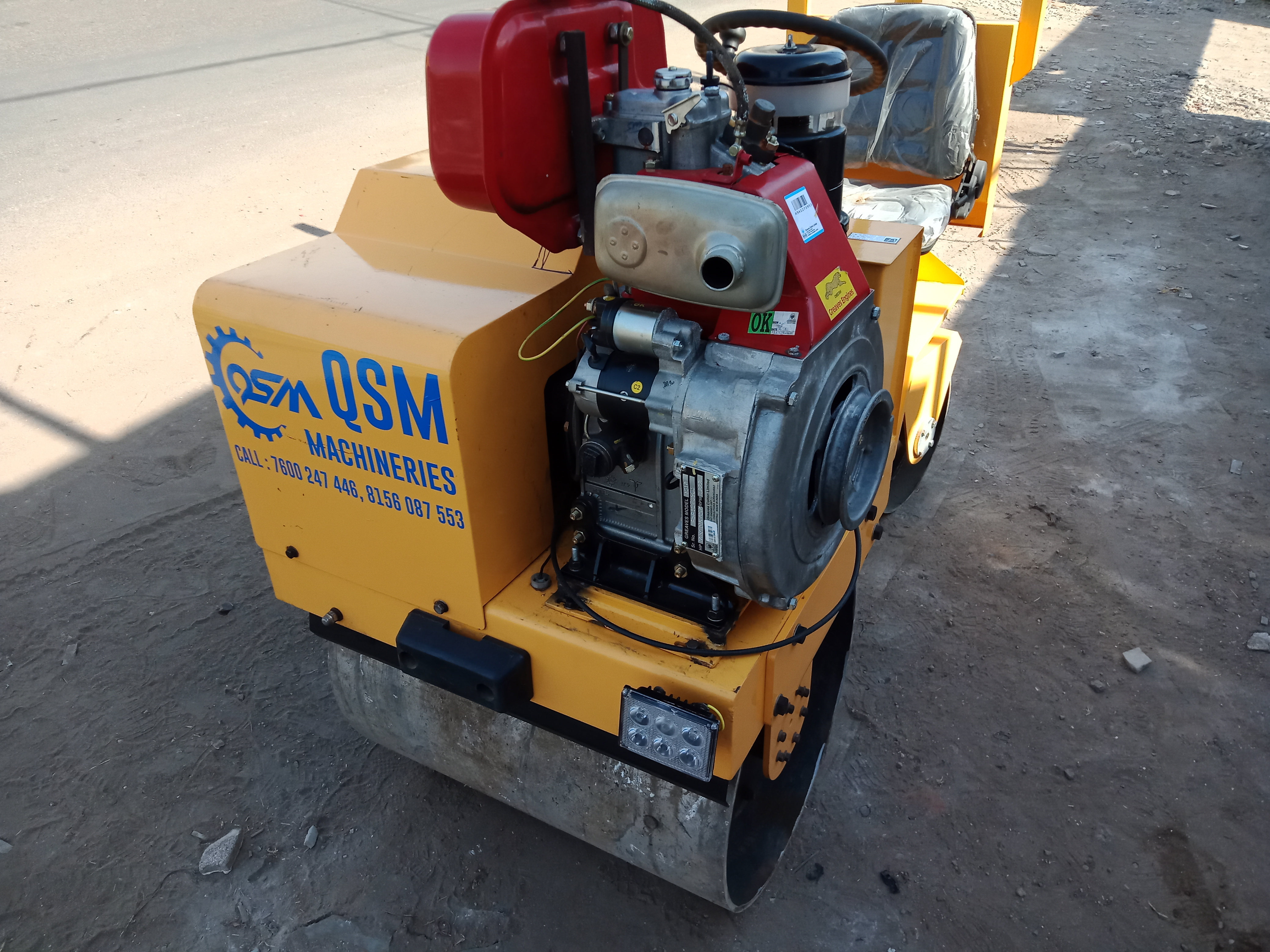 Fvr 850 Vibratory Roller - Ms Material, 750kg Max Roll Weight, 1000mm Drum Width | Durable, High-performance, 9.5hp Engine Power, 70hz Vibration Frequency