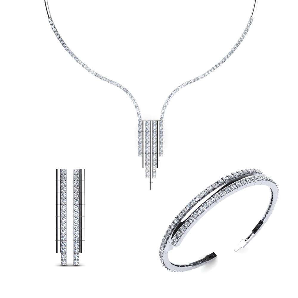 Silver Solitaire Pendant Set Gender: Women