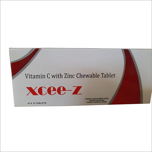 Vitamin C with Zinc Chewable Tablet - 10 x 10 Non Prescription, Immune Support & Skin Health Benefits, Red Color | Aayansh Wellness, Xcee-Z Brand