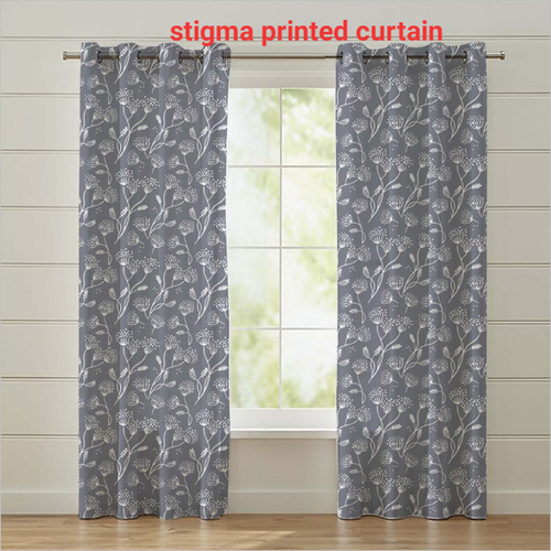 Grey-White Stigma Printed Curtain