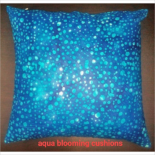 Aqua Blooming Cushions - Cotton, 45x45 CM, White-Blue 400g Poly Siliconized Fiber Filling | Decorative, Garden Furniture, Home & Hotel Use, Top Invisible Zipper, Customizable Colors & Sizes