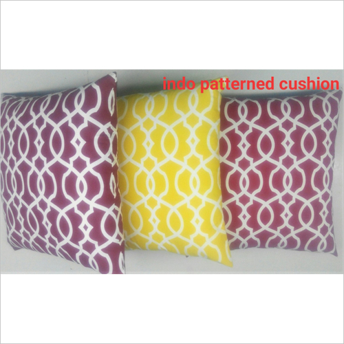 Yellow-White Indo Patterned Cushion