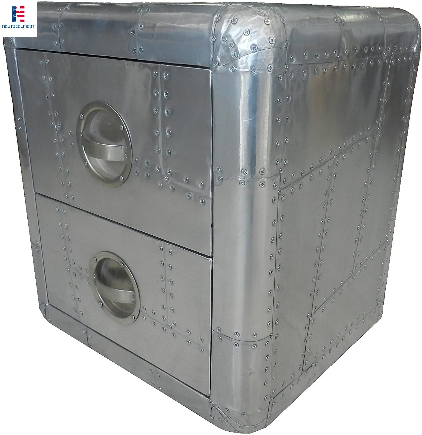 Nauticalmart Side Table - Metal Side Table - Metal End Table - Office Furniture - Metal - Airplane Metal - Side Table - End Table