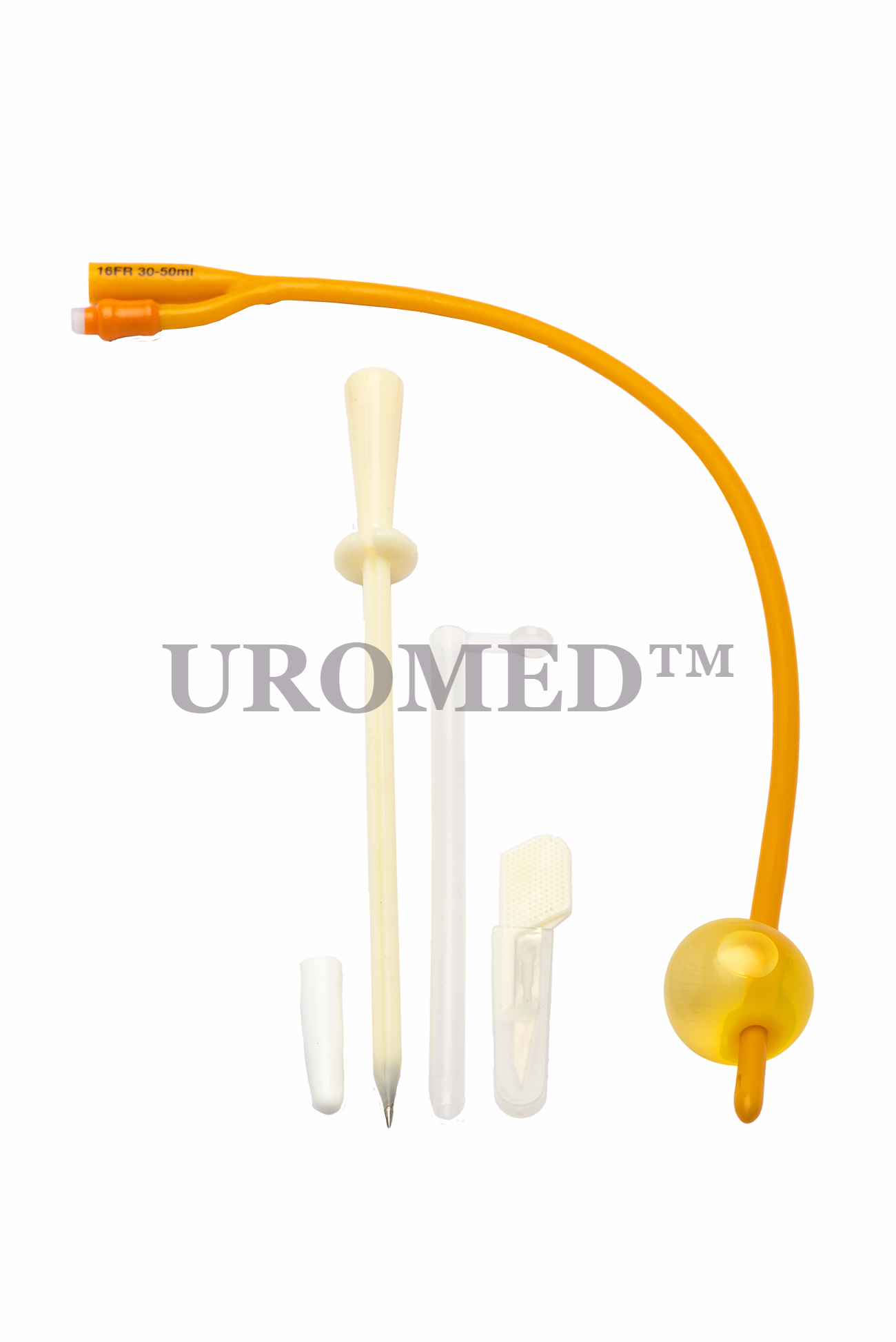 Suprapubic Cystostomy Kit - Latex/silicon Material, Orange/clear Color Code | Peelable Steerable Metal Trocar For Enhanced Suprapubic Drainage