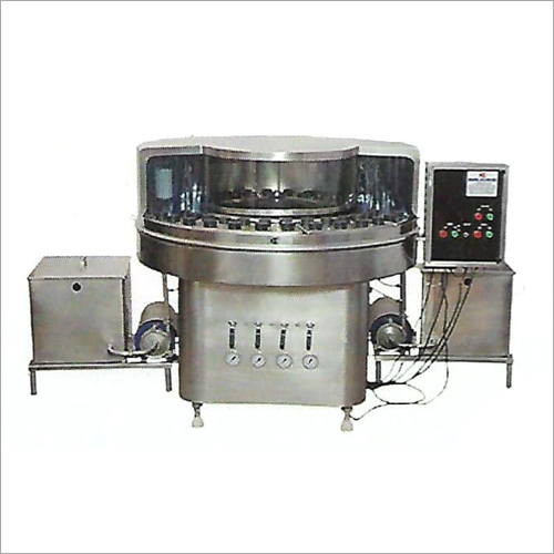 Rotary Bottle Washing Machine - Stainless Steel, Compact Size | Automatic, 96 Bottles/Min Output, Corrosion Resistant, Nylon Pockets