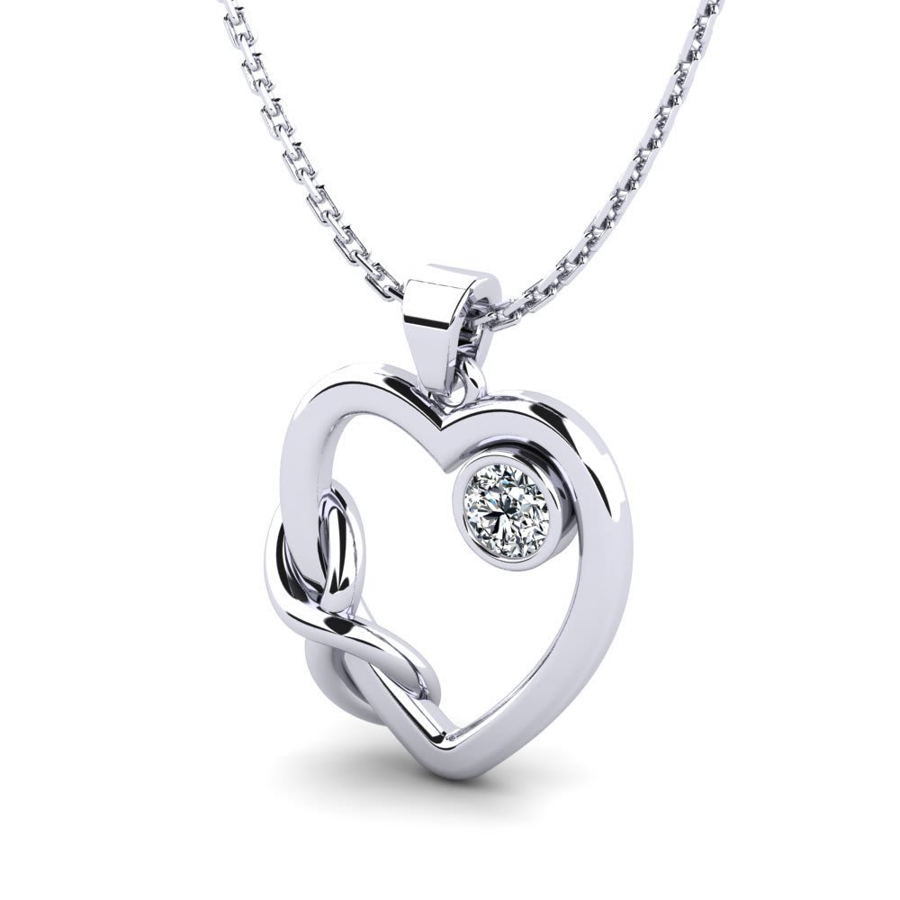 Sterling Silver Solitaire Pendant - 92.5 Sterling Silver With High Polish Rhodium Plating, Cubic Zirconia Stone | Elegant Jewelry For Women, Perfect For Parties And Gifts