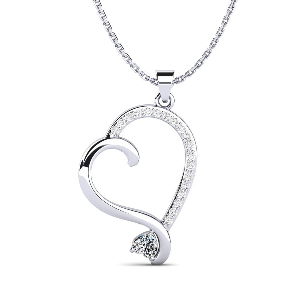 Sterling Silver Solitaire Pendant - 92.5 Sterling Silver With High Polish Rhodium Plating, Cubic Zirconia Stone | Elegant Jewelry For Women, Perfect For Parties And Gifts