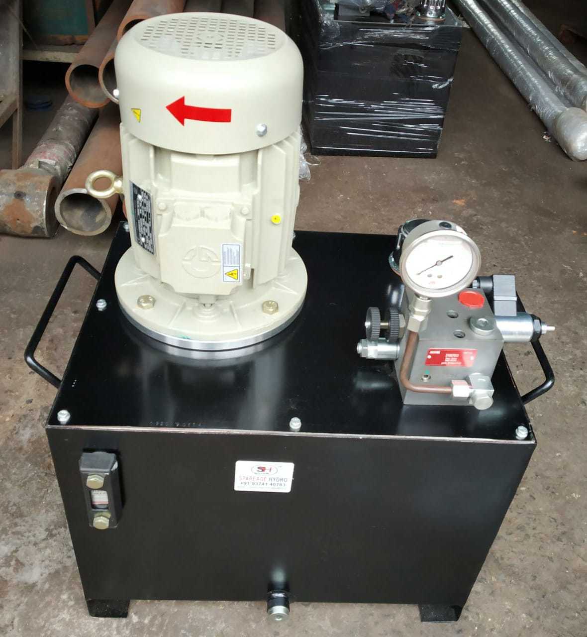 Hydraulic Power Pack - Ms Material, 0.5 Hp Motor, 1440 Rpm Speed | Black & Blue Color, Fully-automatic Design, Low Maintenance Solution