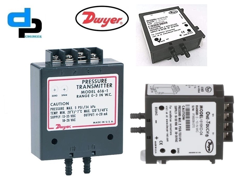 Dwyer 616kd-04 Differential Pressure Transmitter 0 To 10 In W.c (616kd-04) Accuracy: 2% %