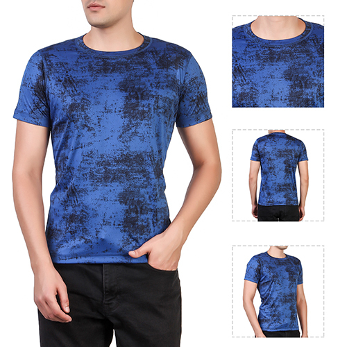 No Fade Blue Round Neck T-Shirt