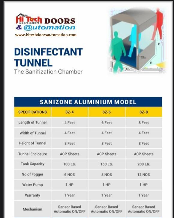 Three Different Type Of Material Sensor Base Sanitizer Tunnel