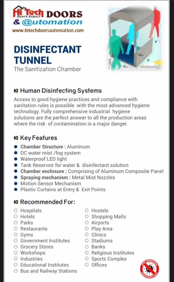 Three Different Type Of Material Sensor Base Sanitizer Tunnel
