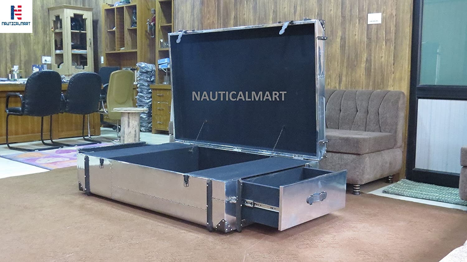 Nauticalmart Richard's Aluminum Trunk Coffee Table