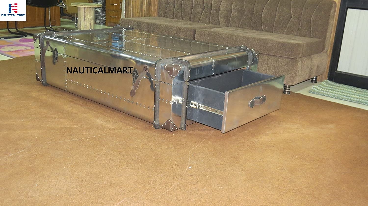 Nauticalmart Richard's Aluminum Trunk Coffee Table