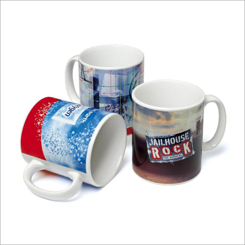 Printed Mug - Ceramic Material, Multicolor Design | Durable Build, Custom Quantity as Per Requirement