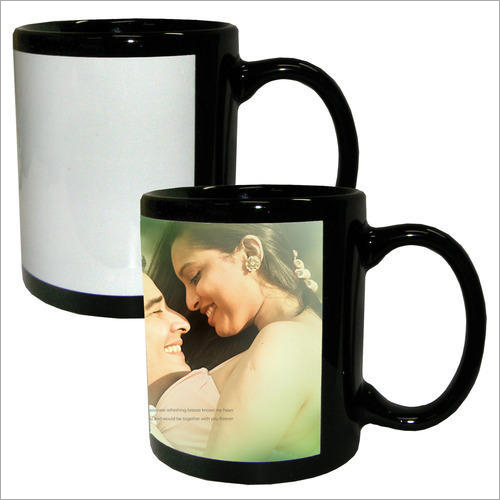 Black Patch Mug - Ceramic, Regular Size, Multicolor | Durable, Plain and Printed Design