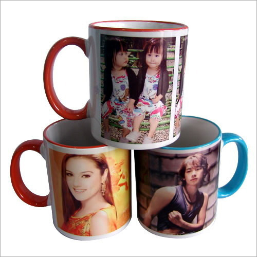 Ceramic Coloured Mugs - Multicolor Printed Design | Durable Ceramic Material, Custom Quantity as Per Requirement Pieces