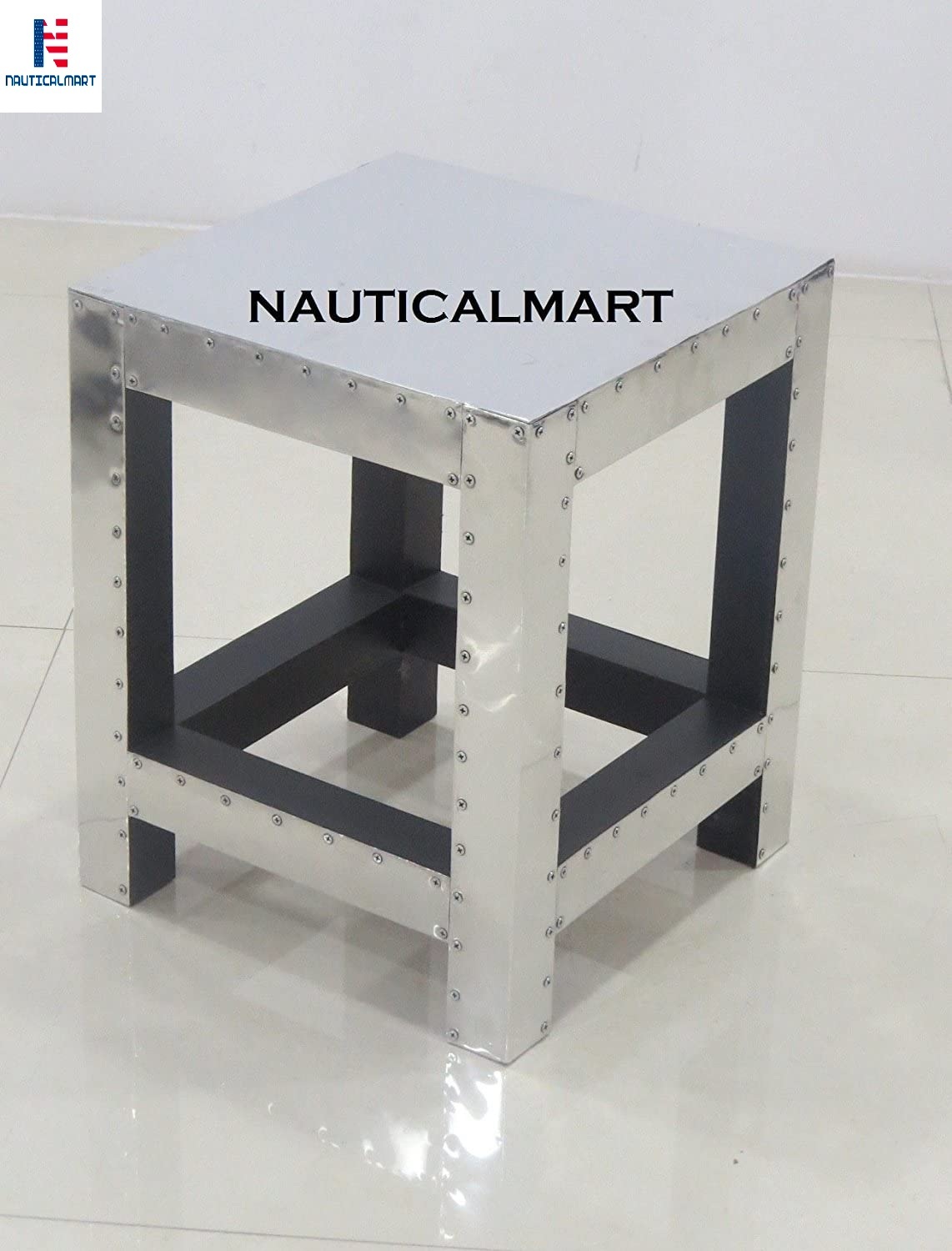 Nauticalmart Aluminum Side Table Modern Stool